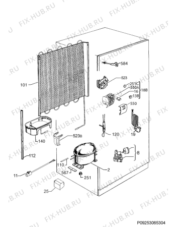 Взрыв-схема холодильника Smeg C3170F2P - Схема узла Cooling system 017